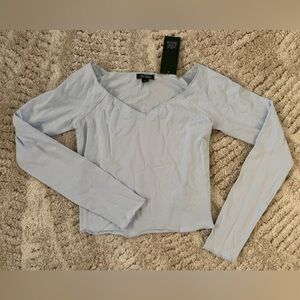 Wild Fable Crop Long Sleeve in baby blue color NWT